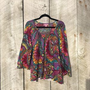 Lilly Pulitzer | floral gathered neck flows top